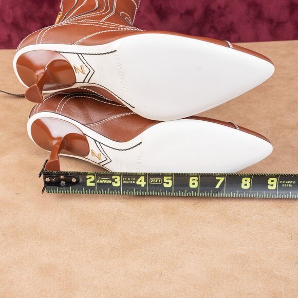 Zimmermann Women Topstiched Brown Ankle Fashion Leather Boots sz 7US EUR37 - Picture 5 of 8